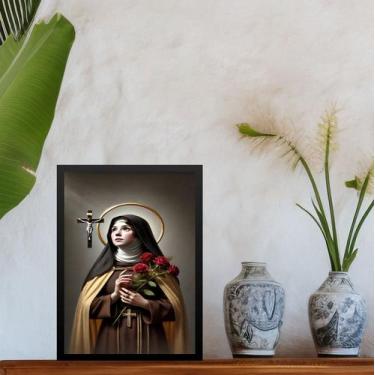 Imagem de Quadro Decorativo Santa Teresinha Das Rosas 33x24cm - Quadros On-line,