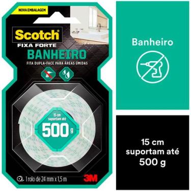 Imagem de Fita Dupla Face 3m Scoth Fixa Forte Banheiro 24mm X 1.5m - Scotch