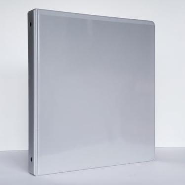 Imagem de Fichários de anel de cavalete – estrutura de plataforma estilo flip over the top. (cinza claro, 28 x 21 cm, tamanho da folha encadernado no lado de 28 cm)