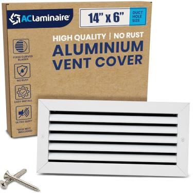 Imagem de 35,56 cm x 15,24 cm (orifício do duto) capa decorativa de ventilação de retorno de ar – grade de alumínio HVAC para teto e parede, ventilação de retorno AC à prova de ferrugem, design moderno premium