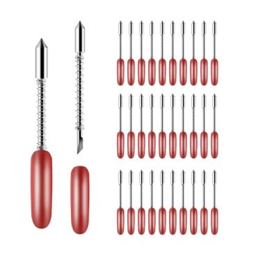 Imagem de BFVV 30 lâminas de corte de 45 graus para plotter de corte Graphtec - compatível com a série Cricut Explore/Maker - corta filme reflexivo, filme automotivo, papel autoadesivo