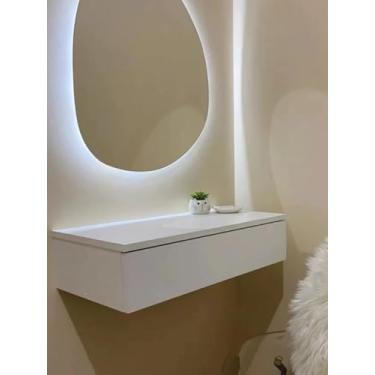 Imagem de Penteadeira Escrivaninha Suspensa Com Gaveta Camarim De Parede Porta Maquiagem