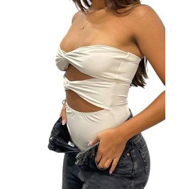 Imagem de Bory Body Feminino Nó Transpassado sem alça - W&L Closet, Bege, G