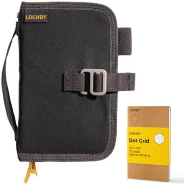 Imagem de LOCHBY Mini diário de campo | tela encerada resistente à água | Laço para caneta | Caderno Tomoe River incluído | Perfeito para viagens, arte, Bullet Journal