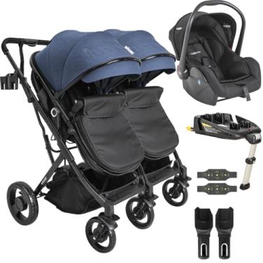 Imagem de Carrinho Kiddo de Gemeos Bebe Conforto Base ISOFIX Vox Marinho