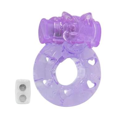 Imagem de Anel Peniano Vibrador Bichinho Brinquedo Sexual Anel Erótico Vibratório Elástico com Relevo [ROXO] 1019