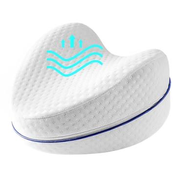 Imagem de Travesseiro Ortopédico para Pernas, Espuma Viscoelástica, Almofada Ergonômica para Joelhos e Alívio da Dor Lombar, Quadril e Suporte para Coluna, Hipoalergênico, Capa Lavável Antiácaros