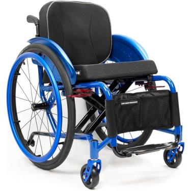 Imagem de Cadeira De Rodas Esportiva E De Lazer, Cadeiras De Rodas Dobráveis Cadeira De Rodas Manual Dobrável, Cadeira De Rodas De Liga De Alumínio Com Freios De Mão, D, Seat width 40cm/15.7in