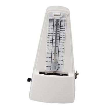 Imagem de Colaxi Metrônomo mecânico profissional de metal com som alto, batida precisa e tempo para piano, bateria, violão, violino e outros instrumentos, Branco