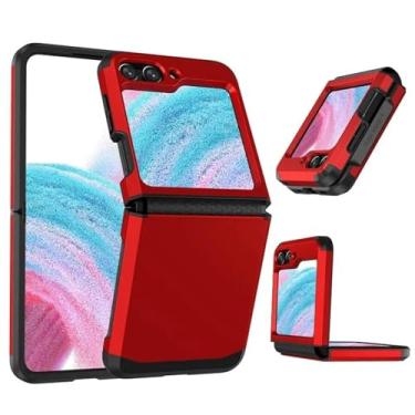 Imagem de Capa protetora fina para Samsung Galaxy Z Flip 6 5 4 3 Flip6 Flip5 Flip4 Flip3 (para Z Flip 4/Vermelho)