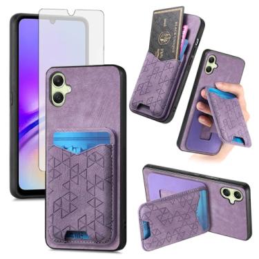 Imagem de Asuwish Capa de telefone para Samsung Galaxy A06 5G capa carteira com protetor de tela de vidro temperado fino suporte para cartão de crédito bolsa celular anti-arranhões anti-queda embutida Ao6 A 06