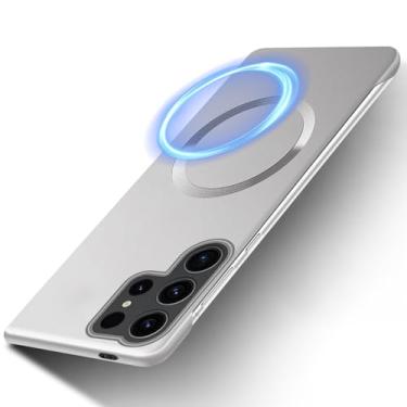 Imagem de Capa ultrafina para Samsung Galaxy S22 Ultra com capa magnética [sem bordas - toque original] Capa de telefone fina fosca com Mag-Safe, capa antiimpressão digital para Samsung S22 Ultra 5G