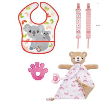 Imagem de Kit da Buba Naninha Ursinho Babador Com Bolso Predendor E Mordedor