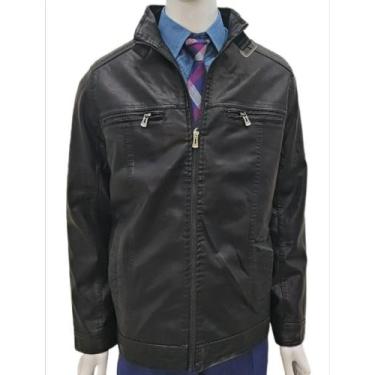 Imagem de Jaqueta de Couro Masculina Resistente Luxo Pronta Entrega Em Todos Os 