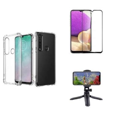 Imagem de Kit Tripé Tripod 360 graus para Motorola Moto G8 Plus + Capa + Pelicul