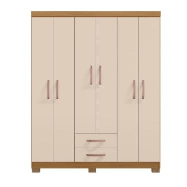 Imagem de Guarda Roupa Casal Vanessa 6 Portas e 2 Gavetas sem Espelho  EdeCasaMoveis
