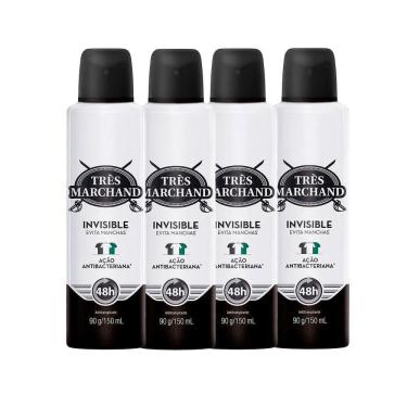 Imagem de Kit Desodorante Aerossol Très Marchand Invisible 150ml - 4 Unidades