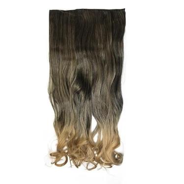 Imagem de Aplique Tic Tac de Cabelo Orgânico 70cm 150g – Textura Natural Similar ao Cabelo Humano (OMBRE_LOIRO_MEDIO_ONDULAD_4T18)