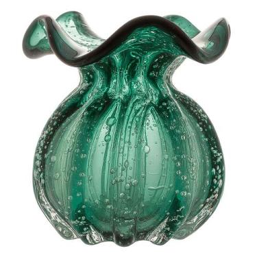 Imagem de Vaso de Vidro Murano Flor Plantas Arranjos Verde Esmeralda Trouxinha 1