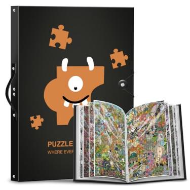 Imagem de Demine Puzzle Storage Folder for 500 Pieces – Portable Jigsaw Puzzles Organizer Binder Fits Up to 40 Puzzles, 20 HD Film Pockets, Handle Design Puzzle Keeper for Adults and Kids