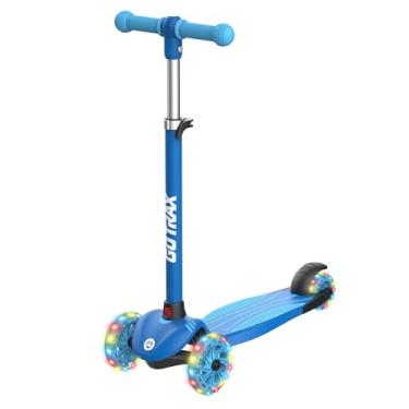 Imagem de Gotrax KS1 Kids Kick Scooter, rodas iluminadas por LED e 3 guidões de altura ajustáveis, deck antiderrapante inclinado para dirigir e alargar, scooter de 3 rodas para meninos e meninas de 2 a 8 anos e até 45 kg (azul)