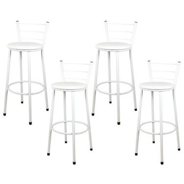 Imagem de Banquetas Para Cozinha Branca 4Un Assento Branco - Laumar