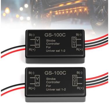 Imagem de BJZ Controlador De Flash Estroboscópico 2Pcs 12V 24V Gs-100C Módulo De Pisca-Pisca Automático Para Carro Para Luzes Led De Folga Lateral Traseira Luzes De Freio De Parada De Aviso De Grade Luzes De