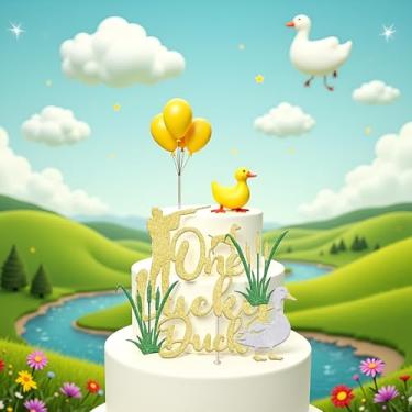 Imagem de Oh Baby Cake Topper, Baby Party Cake Decoration, New Baby Boy Girl Gender Reveal Cake Decor (duck)
