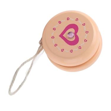 Imagem de Brinquedo de Bola Yoyo de Desenho Animado de Madeira, Ensino Educacional Inicial, Padrão Fofo para Crianças, Laranja, Princesa, Rosa, Coração, Besouro, Sapo, Abelha (Coração Rosa)