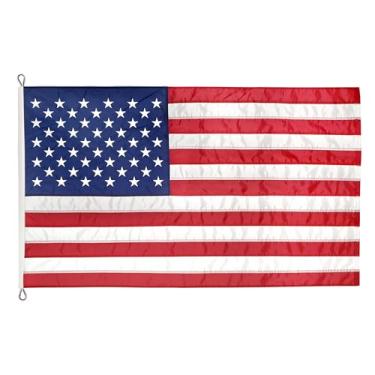 Imagem de Super Tough Bandeira americana de nylon de 4,6 m x 7,6 m, feita nos EUA, estrelas bordadas, listras costuradas