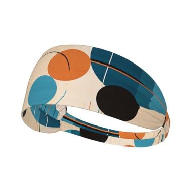 Imagem de Bandanas esportivas elásticas para homens e mulheres, formas de eco, círculos, faixa de cabelo com absorção de umidade, tecido felpudo de algodão, faixas de suor para corrida e tênis