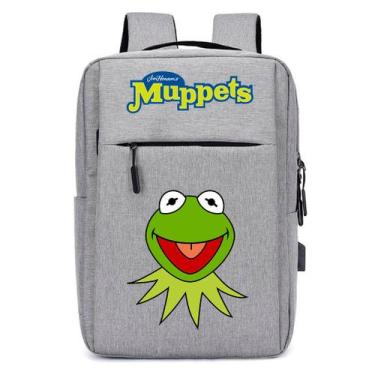 Imagem de Mochila Escolar Infantil Com Entrada USB Estampa DTF Sapo Verde Muppet