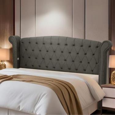 Imagem de Cabeceira Cama Box Estofada Madeira Queen Size Grécia - D'Julia, Brida