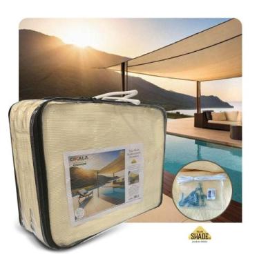 Imagem de Tela Shade Sombreamento Areia 3x2 Metros +Kit Fixação - Cikala