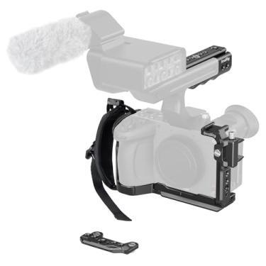 Imagem de SMALLRIG Gaiola para Sony FX2, kit de gaiola de câmera de liberação rápida HawkLock para Sony com extensão de alça XLR, alça de pulso e grampo de cabo para HDMI, QR Cold Shoe, trilho NATO integrado