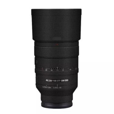 Imagem de Adesivo de lente de câmera para Sony FE 100 mm F2.8 STF GM Macro Coat Wraps Film Protector Vinyl Decal Skin 100 2.8 (preto matriz)