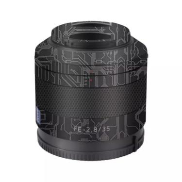 Imagem de Adesivo de câmera antiarranhões com tampa de lente para Sony FE 35 mm F2.8 Película protetora decalque 35 2,8 (titânio circuito)
