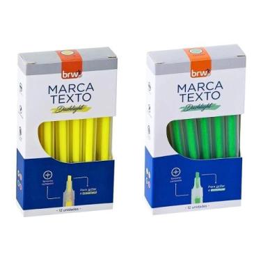 Imagem de Marca Texto Fluorescente Transparente BRW 2 Caixas 12 Unidades Cada, A