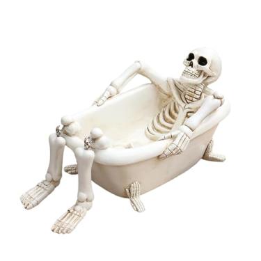Imagem de ShengQuanHao Caveira Na Banheira, Figura de Esqueleto, Presente de Halloween, Cena de Terror, Caveira, Decoração de Halloween para Prateleira No Quintal