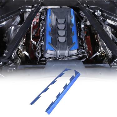 Imagem de Fgtagtal Acabamento de moldagem de borda do painel do compartimento do motor compatível com Chevrolet Corvette C8 2020-2024, acessórios de tiras de acabamento de protetor de borda de motor inoxidável