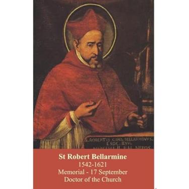 Imagem de Cartão Sagrado LAMINADO de São Roberto Belarmino (pacote com 5) com dois cartões de oração gratuitos incluídos