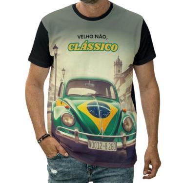 Imagem de Camiseta Fusca Verde Clássico Bandeira Do Brasil Carro - Darkwood, 6 -