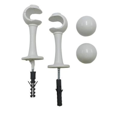 Imagem de Kit Suportes Para Varão 19mm Suporte Cortina Várias Cores Com Ponteira