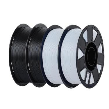 Imagem de Filamento PLA Ender 1,75 mm 4 kg, precisão dimensional do filamento da impressora 3D +/- 0,02 mm, serve na maioria das impressoras 3D FDM, 4 peças de carretel de 1 kg (1 kg) (preto + branco)