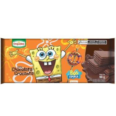 Imagem de Biscoito Wafer Chocolate Crocante Bob Esponja 90g - Orquídea