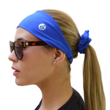 Imagem de kit Faixa de cabeça + Scrunchie Academia Anti Suor Faixa de Cabelo par