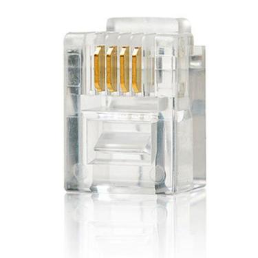 Imagem de Kit 100 Conector Rj11 6p4c Telefonia - SPEEDLAN