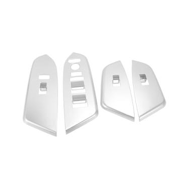 Imagem de TUCKBOLD Tampa de acabamento de painel de interruptor de elevação de janela para Honda CR-V 2017-2022 botão de controle de janela de porta de carro dianteiro traseiro acessórios interiores tom prata