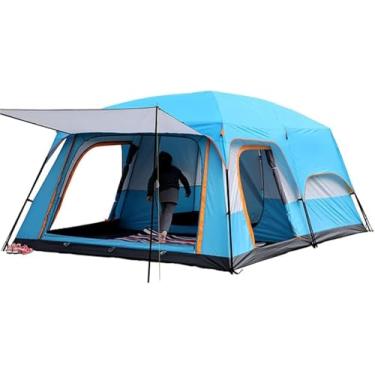 Imagem de Tendas Para Camping Com Varanda, Tenda Instantânea Barraca De Acampamento Automática, À Prova D'Água À Prova De Vento Fácil De Montar Em Poucos Minutos Ideal, Coffee, 430 * 305 * 210cm