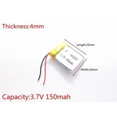 Imagem de Bateria 402025 4mm X 20mm X 25mm Com 2 Fios 150mah 3,7v - - bgb
